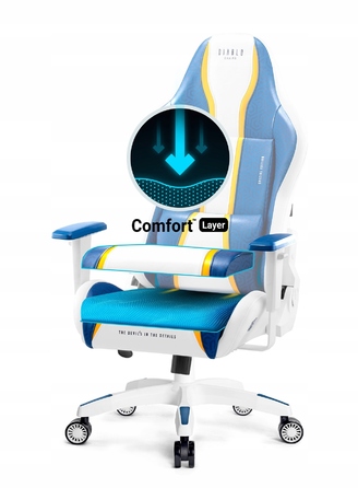 Ігрове крісло Diablo Chairs X-One 2.0, екошкіра, біле