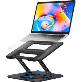 MCHOSE Adjustable Laptop Stand - Ergonomic Desk Stand for MacBook Air & 10-17' Laptops (Black)