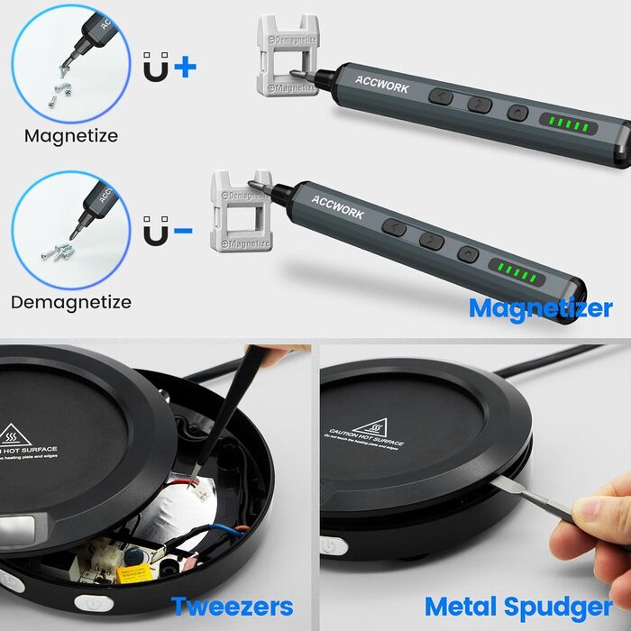 Електрична викрутка 68 в 1 з LED екраном та 64 бітами S2 - для ремонту ноутбуків, окулярів, годинників