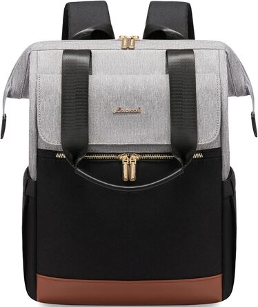 LOVEVOOK Рюкзак для жінок, шкільний рюкзак для ноутбука, водонепроникний, 15.6 дюймів, для роботи, навчання, подорожей, універсальний 2 в 1, стильний, бежевий та хакі