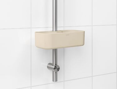 Полиця для душу Brabantia ReNew, настінна, без свердління, антикорозійна, до 2 кг, 24,4x13,3x7,5 см, бежева