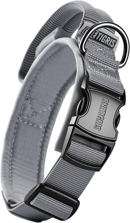 Нашийник для собак OneTigris з металевою застібкою Ranger Green (S, Grey)