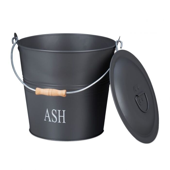 Relaxdays Ash Bucket with Lid, Grey