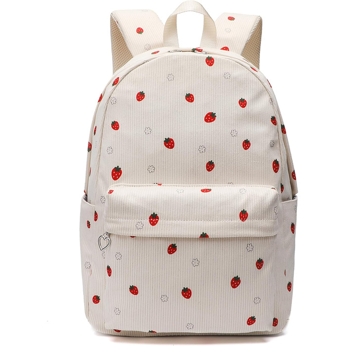 Шкільний рюкзак для дівчаток: легкий, для підлітків, з відділенням для ноутбука (Клубничка)
