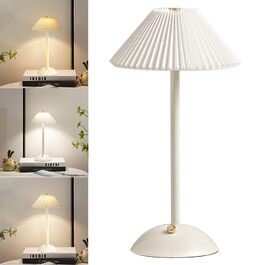 Світлодіодна настільна лампа Starnearby бездротова, з сенсорним димером та акумулятором. 3 режими світла, вінтажний металевий плафон. Лампа для спальні, офісу, тумбочки (біла основа)