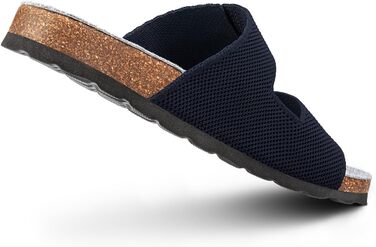 Giesswein Merino Slides жіночі - Шльопанці з анатомічною устілкою з корку - Комфортні сандалі з регульованими ремінцями з ажурного трикотажу - Домашні капці з мериносовою устілкою (42 EU, Ocean Blue)