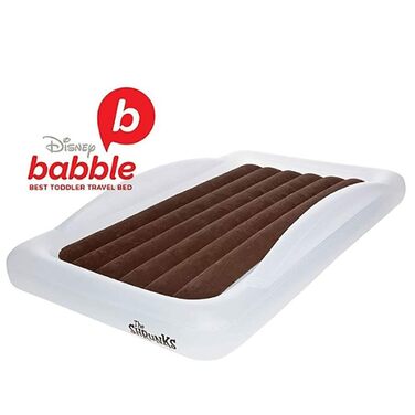 Надувне дитяче ліжко Shrunks® з бортиками - зручне для подорожей, кемпінгу та готелів. Біле/коричневе ліжко-матрац 152 x 94 см для малюків