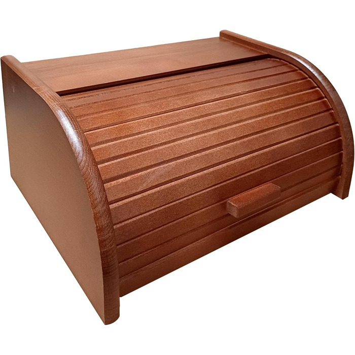 Дерев'яна коробка для хліба, розкривна/розкладна, різні моделі, темний коричневий колір, розмір Large