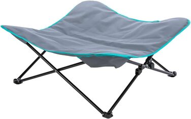Килимок для собак TRIXIE Camping - Oxford Polyester, металевий каркас, знімна наволочка, складаний, з сумкою для транспортування, 69 x 20 x 69 см, сірий/чорний, 35 кг