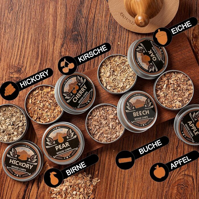 Набір для копчення віскі з факелом: 6 смаків, дерев'яні тріски, 2 склянки, 6 контейнерів для віскі, коктейльний набір для копчення, набір для копчення напоїв, подарунок на день народження для любителів бурбону (без бутану)