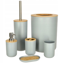 Набір аксесуарів для ванної кімнати (6 предметів): дозатор для мила, стакан та мильниця