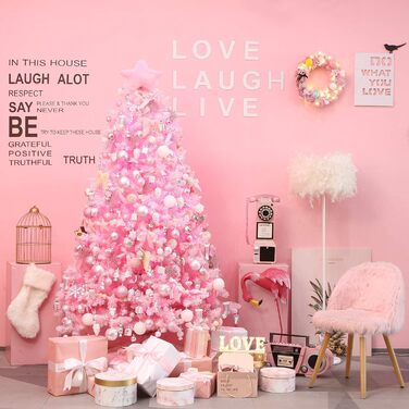 Набір прикрас для ялинки Sea Team 77 шт. - міцні кулі, рожеві ялинкові орнаменти з подарунковою упаковкою