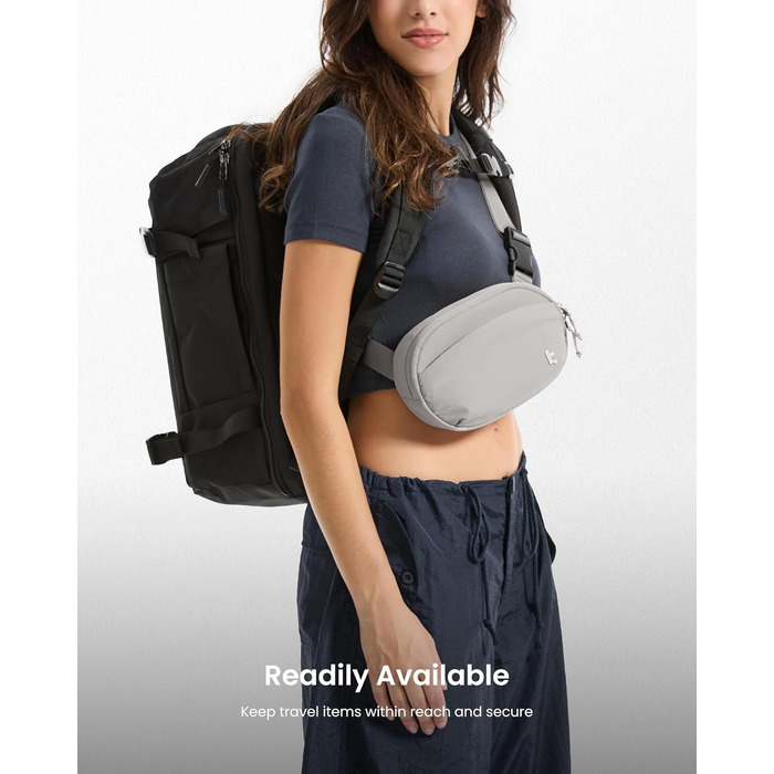 tomtoc жіноча поясна сумка-слінг з RFID захистом, 1.5 л, для подорожей, повсякденного використання, фестивалів, спорту, туризму, зелена (сіра)