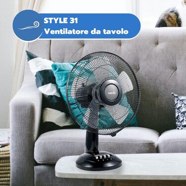 Вентилятор настільний Ardes STYLE 41, 40 см, 3 швидкості, хромований, білий
