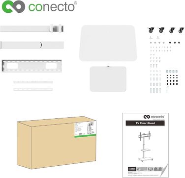 Підставка для телевізора Conecto SA-CC50864 біла, поворотна, для екранів 37-75