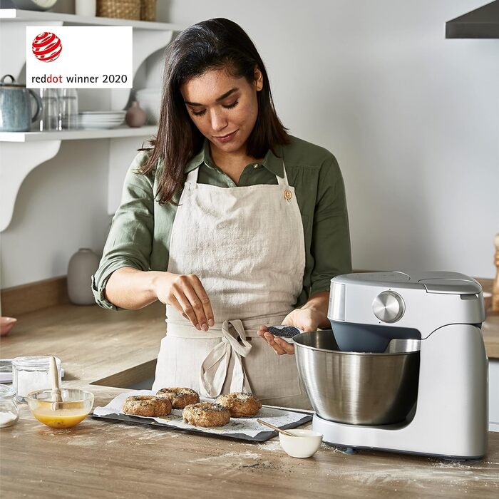 Кухонна машина Kenwood Prospero+ KHC29.A0SI, 1000 Вт, чаша з нержавіючої сталі 4,3 л, набір насадок (вінчик, К-міксер, гак), компактний дизайн, срібляста