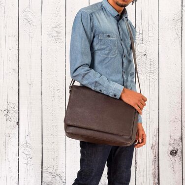 Сумка-месенджер LEABAGS Oxford для ноутбука 15 дюймів, шкіряна, чоловіча/жіноча, 38x31x10 см, Cacao