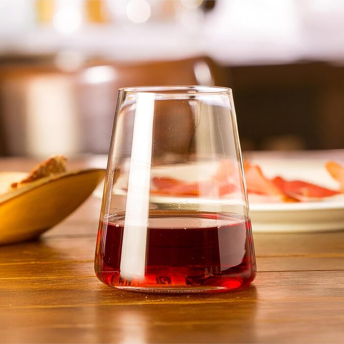 Stölzle Lausitz Red Wine Glasses Power 6-Piece Set 520ml – Modern Stemless Wine Glasses for Maximum Aroma Development – Flat Red Wine Glasses Made of Crystal Glass – Dishwasher & Shockproof, Made in Germany