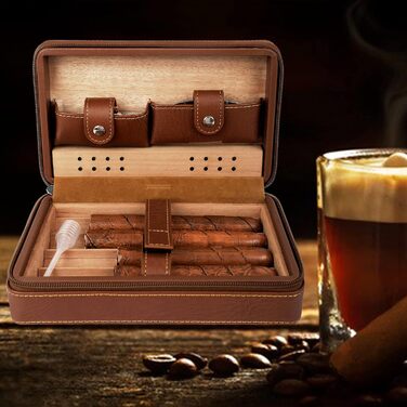 Вишуканий кейс для сигар Time C Club з ножем для сигар та зволожувачем, подарунок для нареченого, на день народження, на День батька
