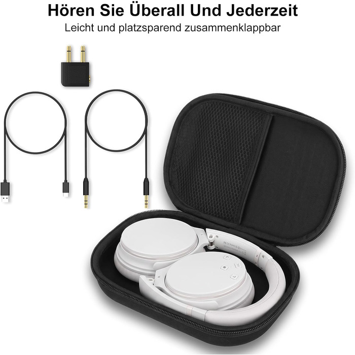 Бездротові навушники-вкладки Srhythm NC25 з активним шумозаглушенням (ANC), Bluetooth, NFC, HiFi звук, 40 мм динаміки, вбудований мікрофон, складані (Колір: Туманно-білий)