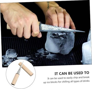 SHOWERORO Ergonomic Ice Tool Portable Ice Crusher for Bartenders Ice Crushing Tool Made of Refined Steel and Wood Ice Pick for Drinks Conical Ice Pick Ice Breaking Tool