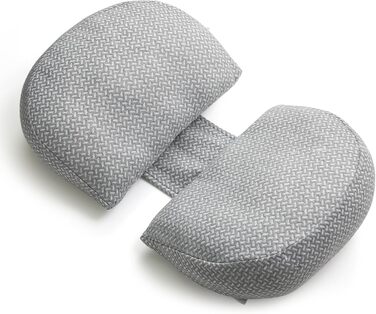 Подушка для вагітних Momcozy з кристального велюру U-подібної форми (145 см) - для тих, хто спить на боці, знімає напругу з спини та стегон (темно-сіра, W-подібна)