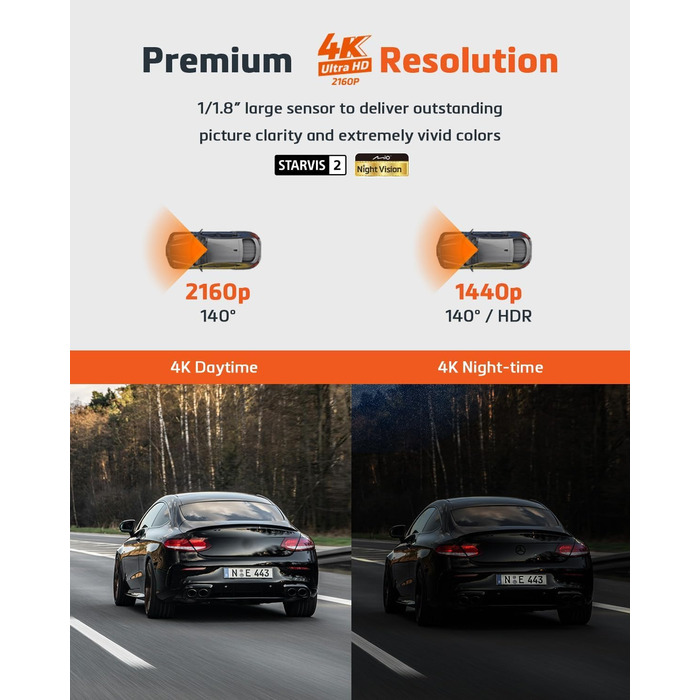 Відеореєстратор Mio MiVue 955W Pro 4K: GPS, Wi-Fi, STARVIS, HDR, Паркувальний режим, 3 роки гарантії