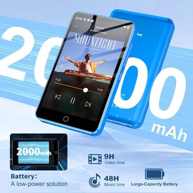 MP3 плеєр 32GB з Bluetooth 5.3, HiFi звук, для дітей, чорний. Радіо FM, підтримка TF-карти до 128GB, еквалайзер, гучний динамік, навушники в комплекті.