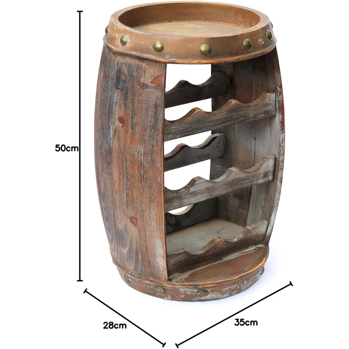 DanDiBo Wine Rack Wood Small Barrel Wine Barrel 1555 Bottle Holder Bottle Shelf 50 cm Shelf Barrel Wood Barrel