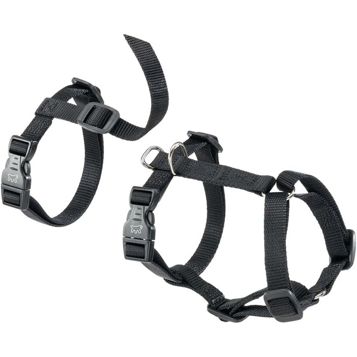 Шлейка для собак Ferplast Brave, середнього розміру, чорна. Надійна, з 6 застібками, для грейхаундів. Регульована, витривала шлейка для собак.