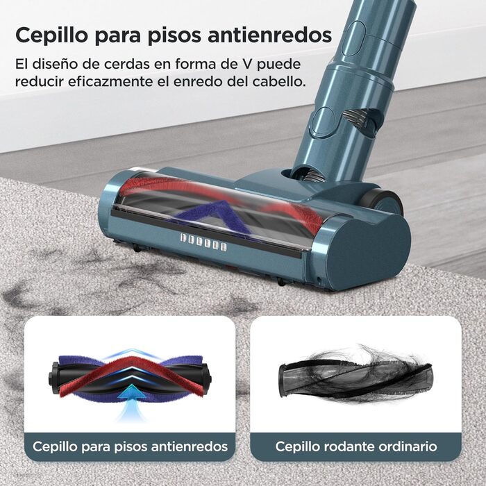 Бездротовий пилосос з HEPA-фільтром, 120 000 об/хв, до 50 хв роботи від акумулятора, LED-дисплей, антизаплутана щітка, 400W