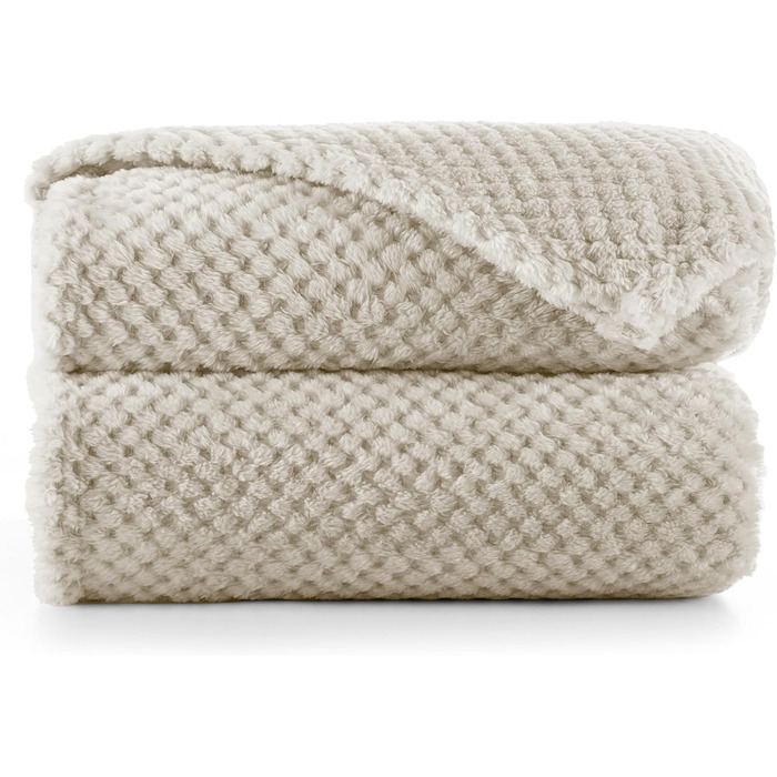 Плед DecoKing 70x150 см, кавовий, мікрофібра, теплий та м'який, скандинавський стиль