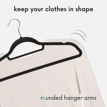 Набір вішалок для одягу OGIVO, 50 шт. - чорні, з антиковзаючою поверхнею, для краваток та сорочок