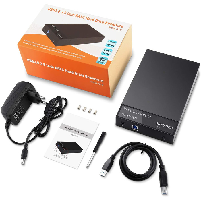 Зовнішній корпус для HDD/SSD RSHTECH USB 3.0 SATA 3.5''/2.5'' до 24 ТБ, RSH-319